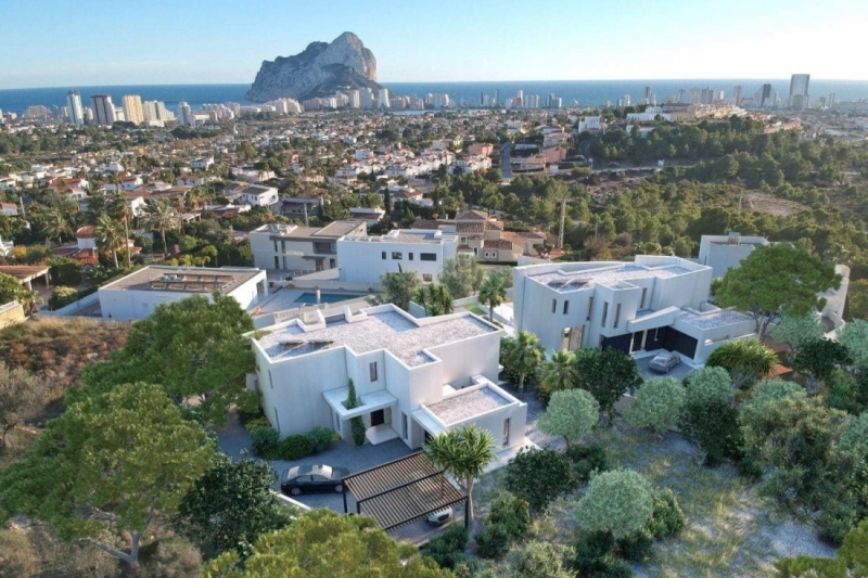 Projekt für schöne Neubauvilla mit Panoramablick auf das Meer